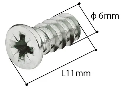 Imagen Tornillo Eurofix Chato Ø 6mm - Largo 11mm
